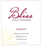 Bliss Merlot 2015 Front Label