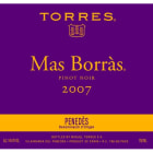 Torres Pinot Noir Mas Borras 2007 Front Label