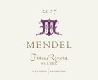 Mendel Finca Remota Malbec 2007 Front Label
