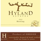 Hyland Estates Old Vine Riesling 2010 Front Label