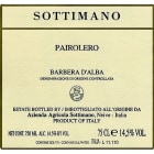 Sottimano Barbera d'Alba Pairolero 2012 Front Label