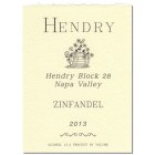 Hendry Block 28 Zinfandel 2013 Front Label