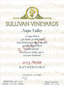Sullivan Rutherford Estate Reserve Merlot 2005 Front Label