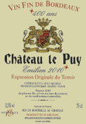Chateau Le Puy Cotes de Bordeaux Francs Cuvee Emilien 2010 Front Label