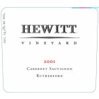Hewitt Vineyard Cabernet Sauvignon 2001 Front Label