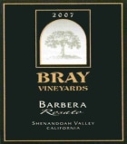 Bray Vineyards Barbera Rosato 2007 Front Label