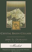 Crystal Basin Cellars Reserve Merlot 2001 Front Label