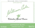 William Cole Columbine Special Reserve Sauvignon Blanc 2011 Front Label