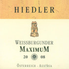 Hiedler Maximum Weisburgunder 2008 Front Label