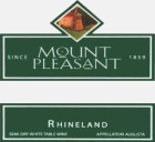 Mount Pleasant Winery Rhineland White 2004 Front Label