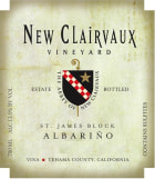 New Clairvaux Vineyard St  James Block Albarino 2015 Front Label