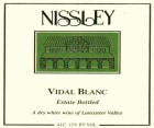 Nissley Vineyards & Winery Estate Vidal Blanc 2009 Front Label
