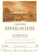 Chateau Paveil de Luze Margaux 2000 Front Label