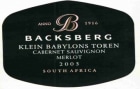 Backsberg Klein Balons Toren Cabernet Sauvignon-Merlot 2003 Front Label