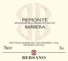 Bersano Barbera 2012 Front Label