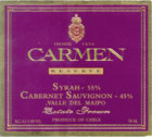 Carmen Reserve Syrah/Cabernet Sauvignon 2001 Front Label