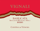 Cantina di Venosa Basilicata Vignali Rosso 2013 Front Label