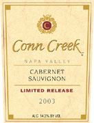 Conn Creek Napa Valley Cabernet Sauvignon 2003 Front Label