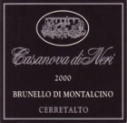 Casanova di Neri Brunello di Montalcino Cerretalto 2000 Front Label