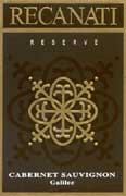 Recanati Reserve Cabernet Sauvignon (OU Kosher) 2003 Front Label