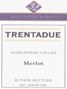 Trentadue Alexander Valley Merlot 2001 Front Label