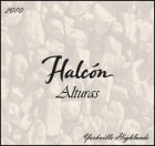 Halcon Vineyards Alturas Syrah 2010  Front Label