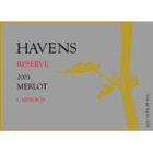 Havens Reserve Merlot 2003 Front Label
