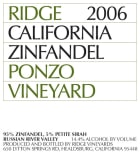 Ridge Ponzo Zinfandel 2006  Front Label