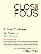 Clos des Fous Grillos Cantores Cabernet Sauvignon 2020  Front Label