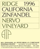 Ridge Nervo Zinfandel 1996 Front Label
