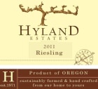 Hyland Estates Willamette Valley Riesling 2011  Front Label