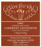 Clos Du Val Stags Leap District Cabernet Sauvignon (3 Liter - signed) 1987  Front Label