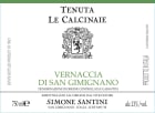 Le Calcinaie Simone Santini Vernaccia di San Gimignano DOCG 2020  Front Label