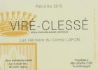 Heritiers du Comte Lafon Vire-Clesse 2015 Front Label