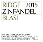 Ridge Blasi Zinfandel 2015  Front Label