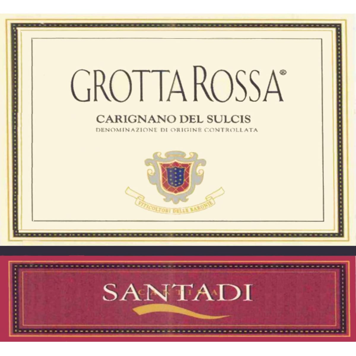 Santadi Carignano del Sulcis Grotta Rossa 2008 Front Label