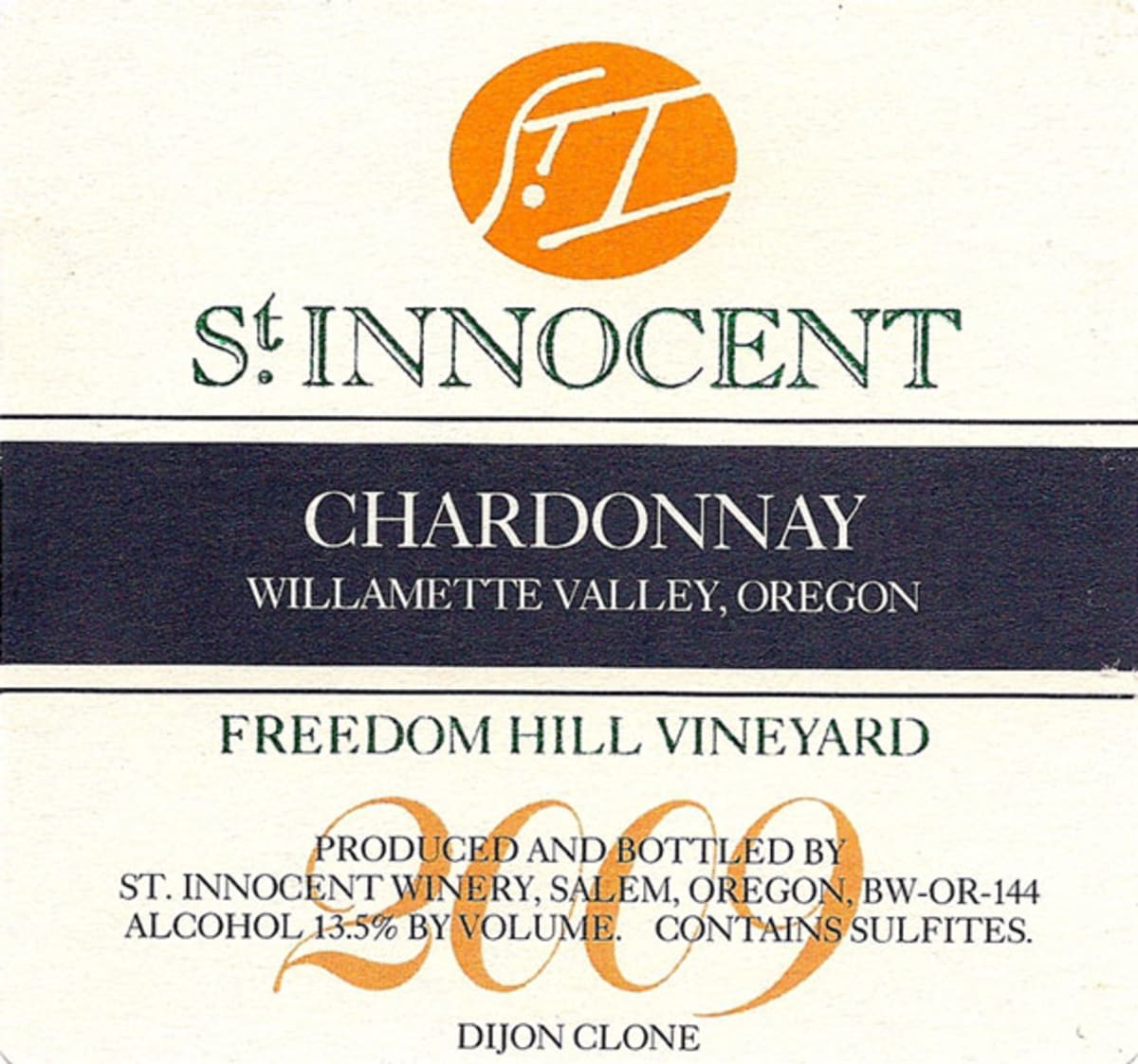 St. Innocent Freedom Hill Chardonnay 2009 Front Label