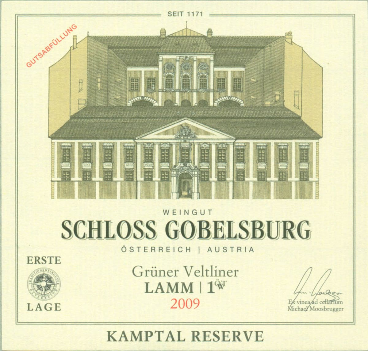Schloss Gobelsburg Lamm Gruner Veltliner (375ML Half-bottle) 2009 Front Label