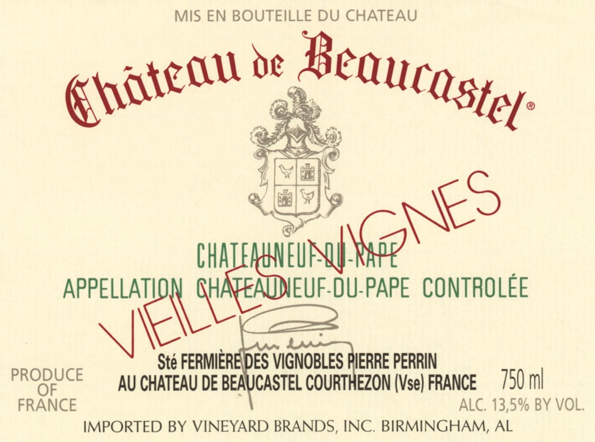 Chateau de Beaucastel Chateauneuf-du-Pape Vieilles Vignes Roussanne 2008 Front Label