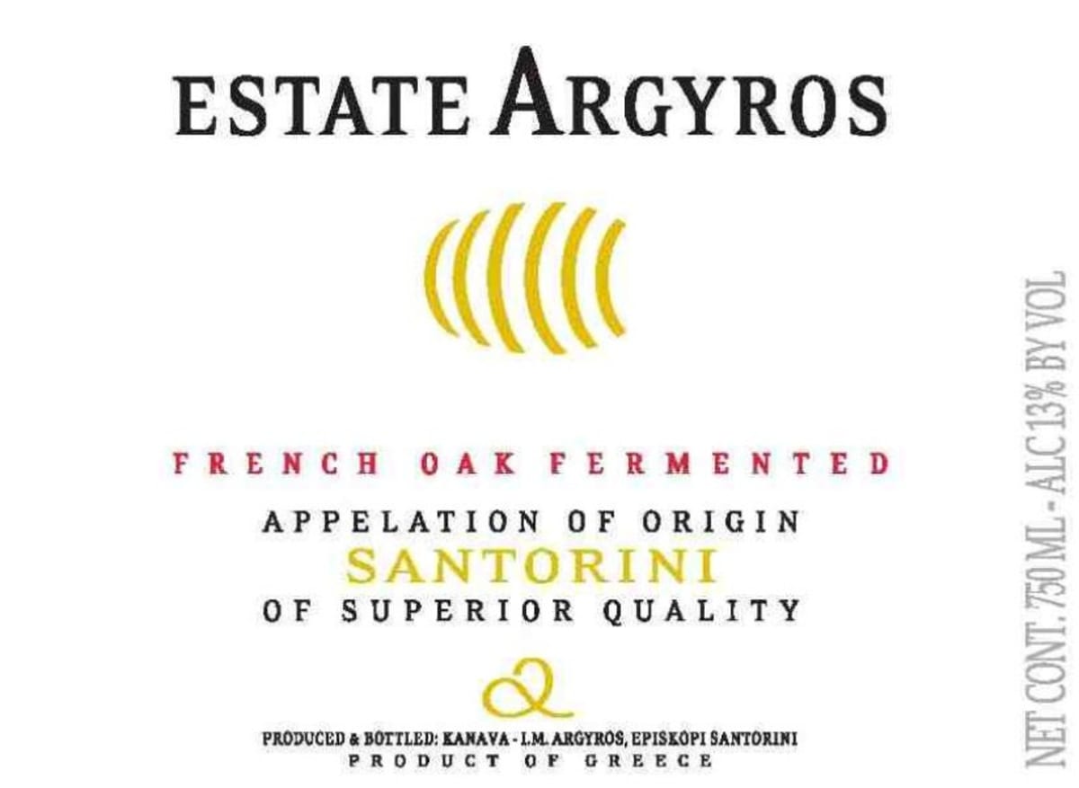 Argyros French Oak Fermented Assyrtiko 2010 Front Label