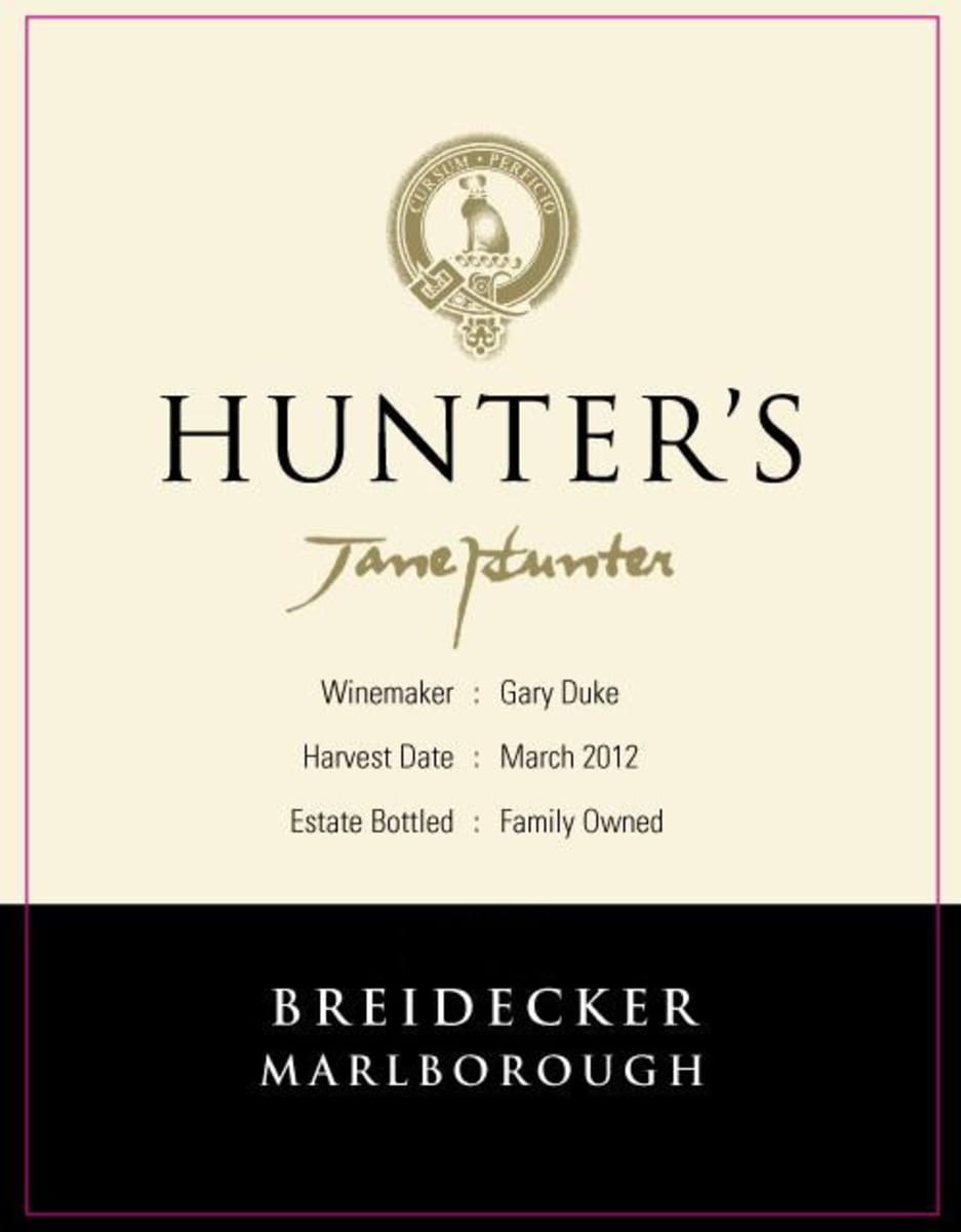 Hunter's Breidecker 2014 Front Label