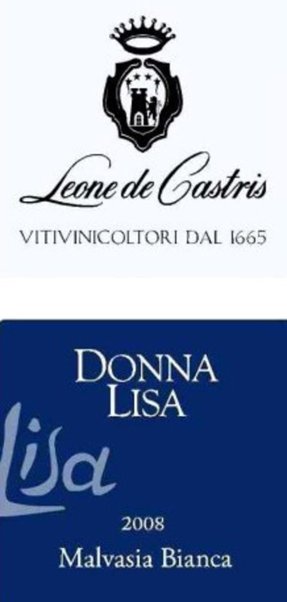 Leone de Castris Salento Donna Lisa Malvasia Bianca 2008 Front Label