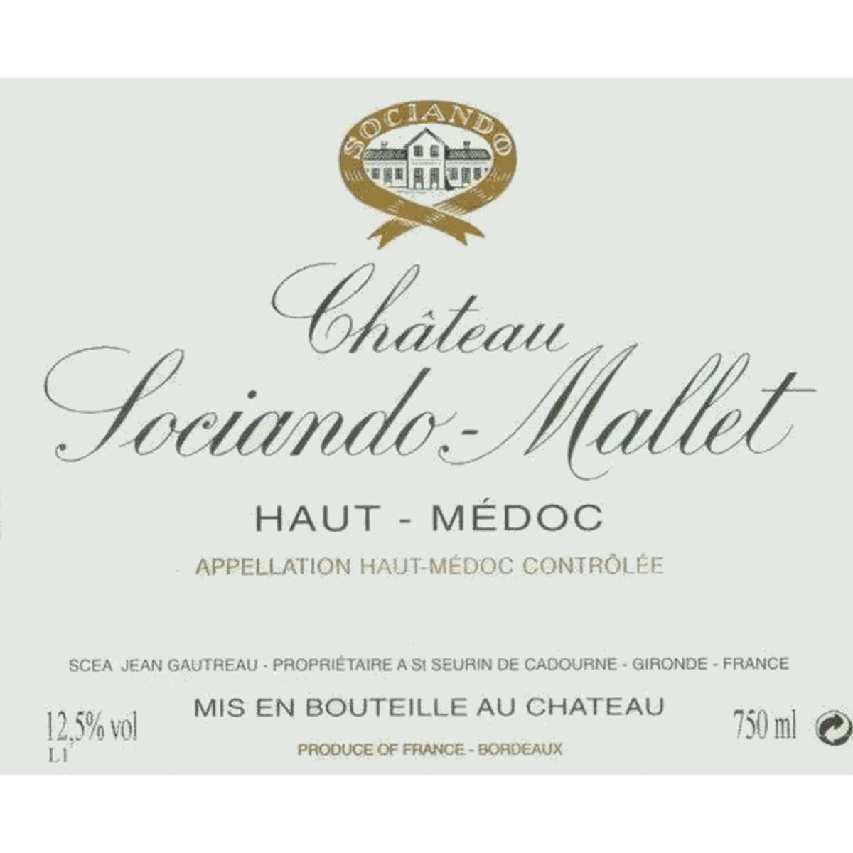 Chateau Sociando-Mallet  2010 Front Label