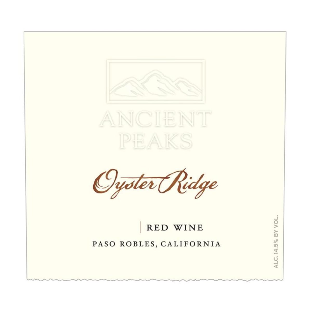 Ancient Peaks Paso Robles Oyster Ridge Red 2012 Front Label