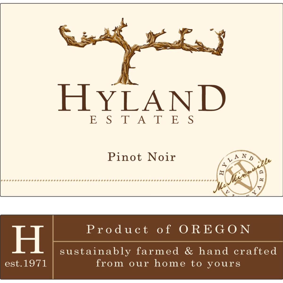 Hyland Estates Old Vine Estate Pinot Noir 2013 Front Label