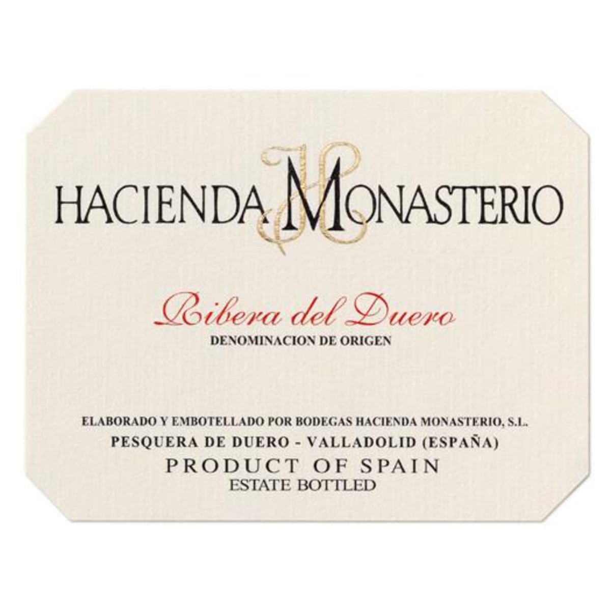Hacienda Monasterio Ribera del Duero 2013 Front Label