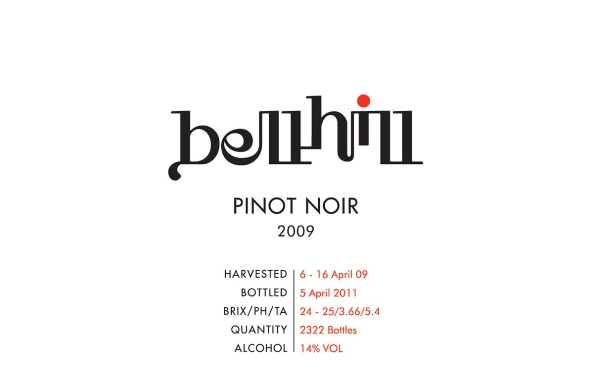 Bell Hill Vineyard Pinot Noir 2009 Front Label
