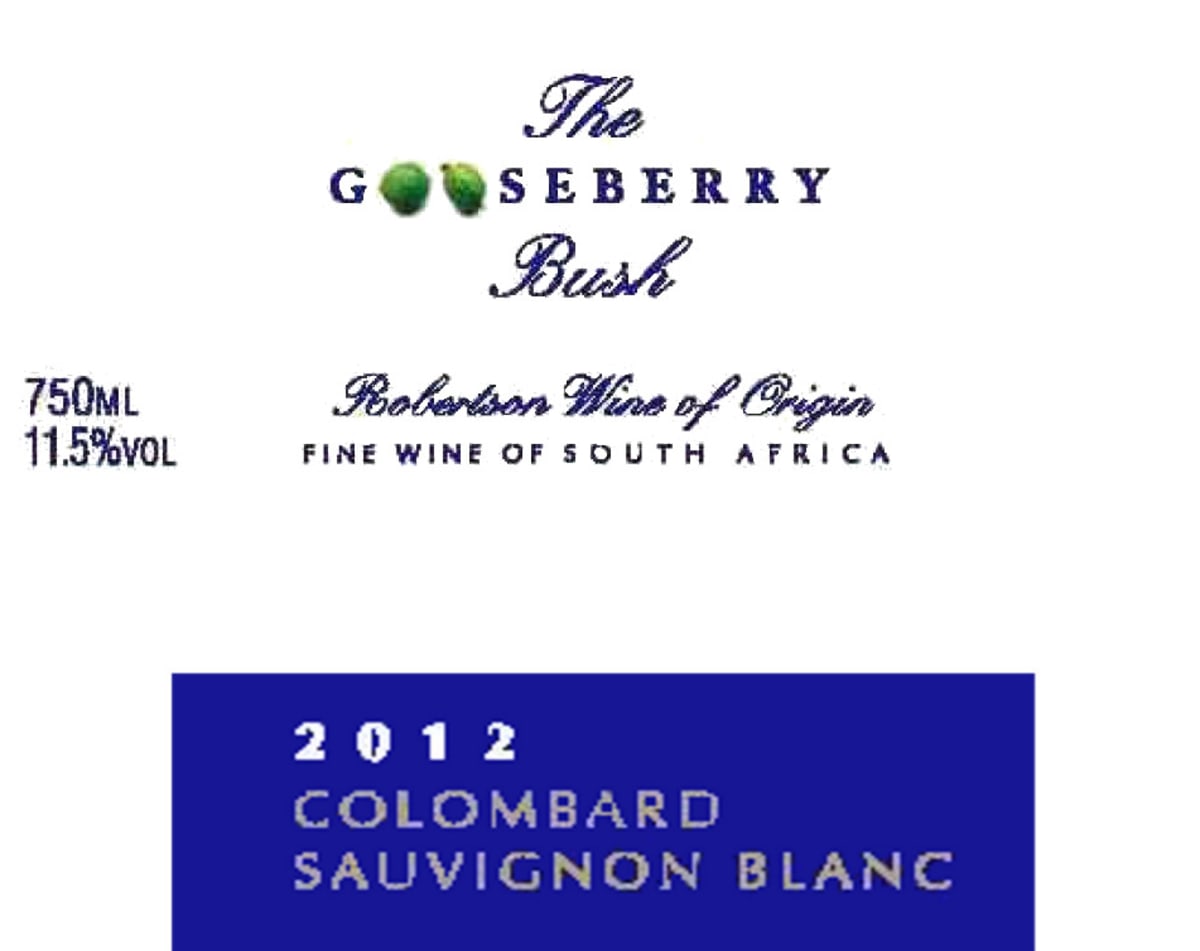 Bon Courage Wine Estate The Gooseberry Bush Colombard Sauvignon Blanc 2012 Front Label