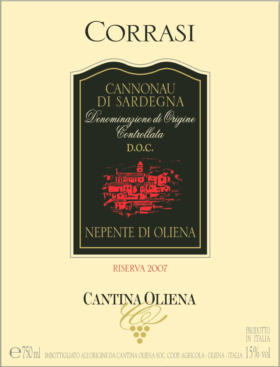 Cantina Oliena Cannonau di Sardegna Corrasi Nepente di Oliena Riserva 2007 Front Label