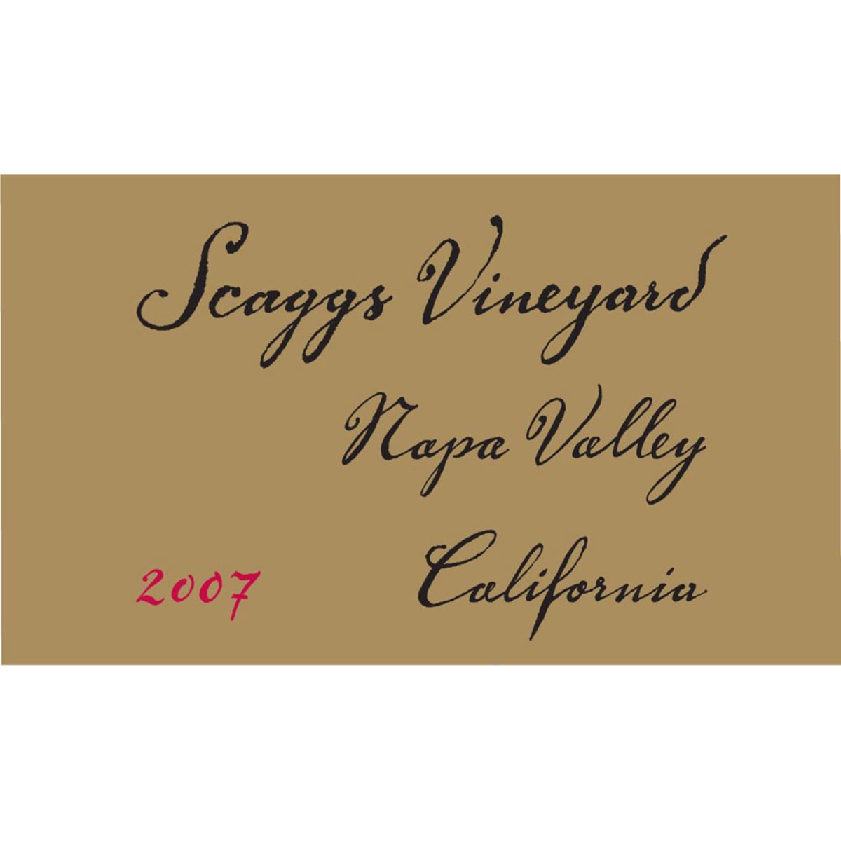 Scaggs Vineyard Montage 2007 Front Label